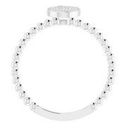 14K White 1/6 CTW Diamond Cluster Beaded Ring