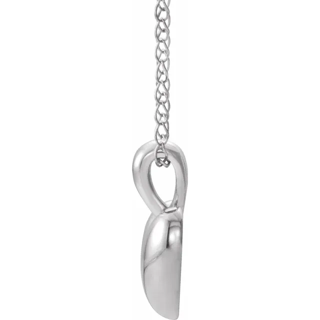 14K White Youth Heart 15" Necklace