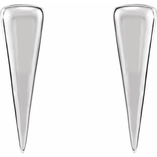14K White 12x3.27 mm Triangle Earrings