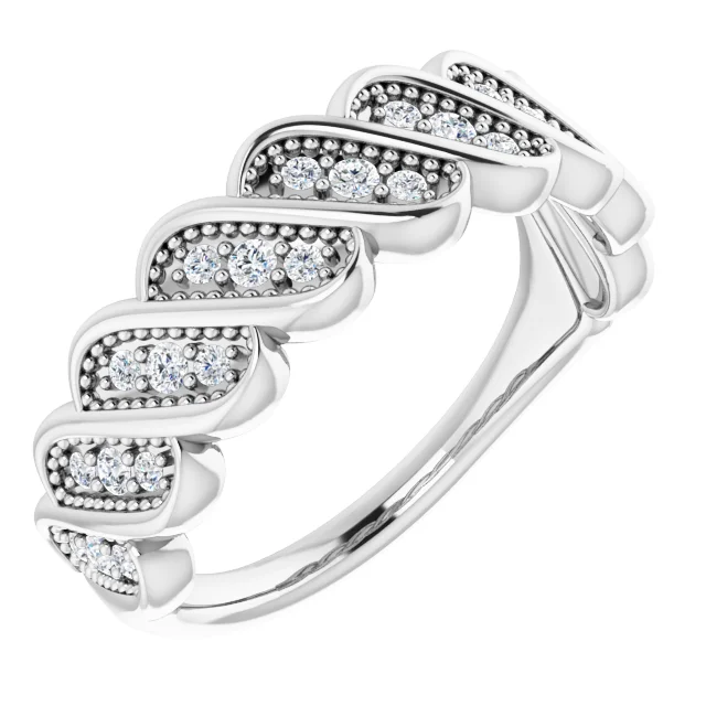 14K White 1/4 CTW Diamond Stackable Ring-