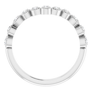 14K White 1/10 CTW Diamond Vintage-Inspired Contour Band-