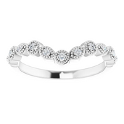 14K White 1/1 CTW Diamond Vintage-Inspired Contour Band