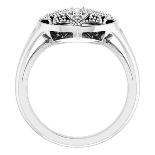 14K White 1/6 CTW Diamond Vintage-Inspired Ring