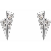 14K White 1/6 CTW Diamond Geometric Earrings