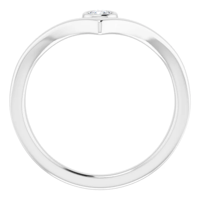 14K White 3 mm Round Forever One Moissanite Ring-