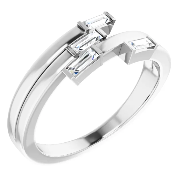 14K White 1/4 CTW Diamond Geometric Ring-