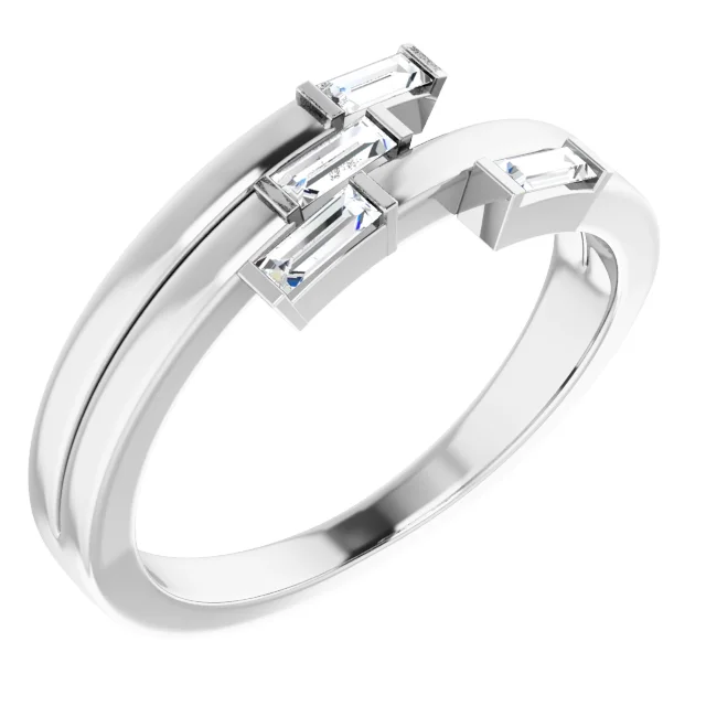 14K White 1/4 CTW Diamond Geometric Ring