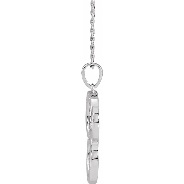 14K White Interlocking Beaded 16-18" Necklace-