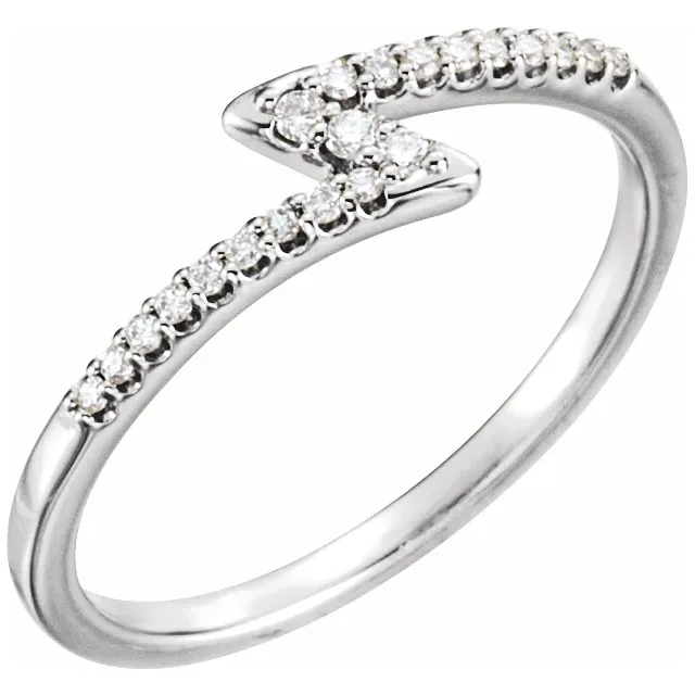 14K White 1/8 CTW Diamond Stackable Ring-