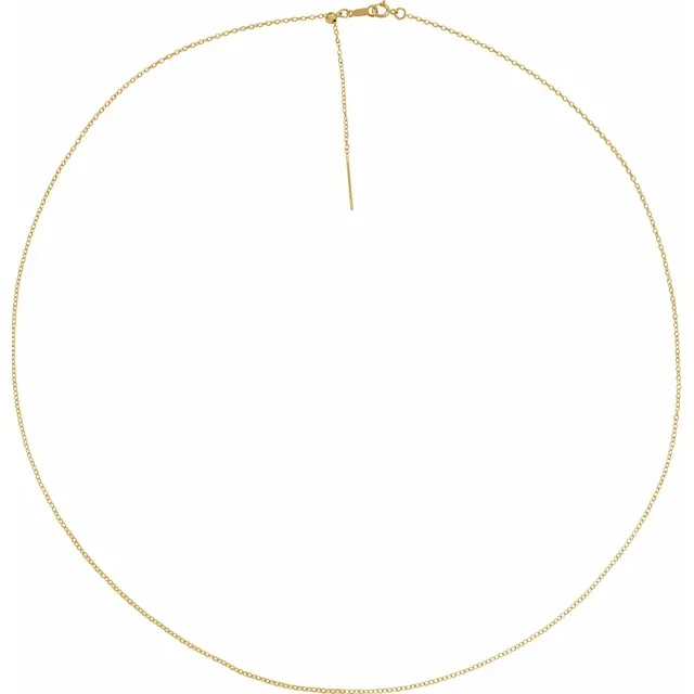 14K Yellow 1.1 mm Threader Cable 22" Chain-