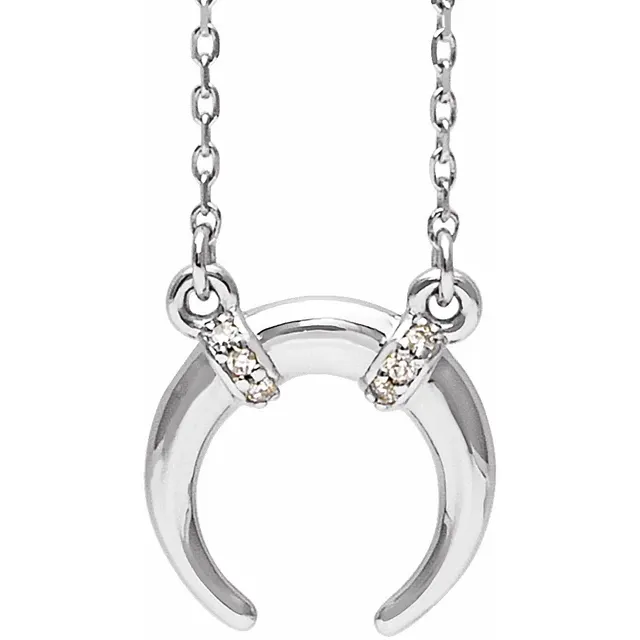 14K White .025 CTW Diamond 16-18" Necklace-