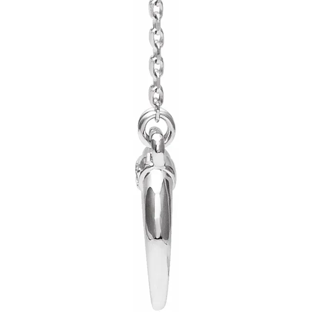 14K White .025 CTW Diamond 16-18" Necklace-