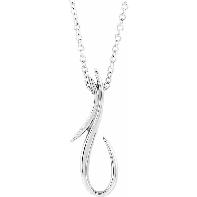 14K White Freeform 16-18" Necklace-