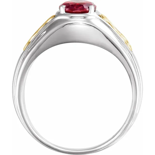 14K White Lab-Grown Ruby Infinity Ring
