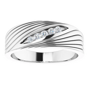 14K White 1/6 CTW Diamond Men's Ring