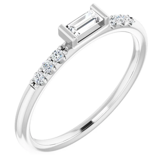 14K White 1/5 CTW Diamond Stackable Accented Ring