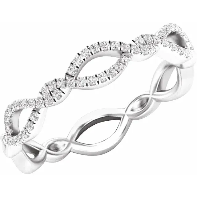 14K White 1/5 CTW Diamond Infinity-Inspired Anniversary Band-7.00 (approximate standard size)-