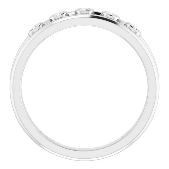 14K White 1/8 CTW Diamond Negative Space Ring