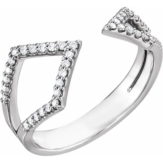 14K White 1/5 CTW Diamond Geometric Ring-