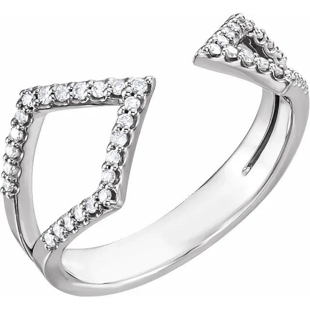 14K White 1/5 CTW Diamond Geometric Ring