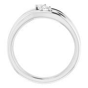 14K White 1/5 CTW Diamond Two-Stone Bypass Ring