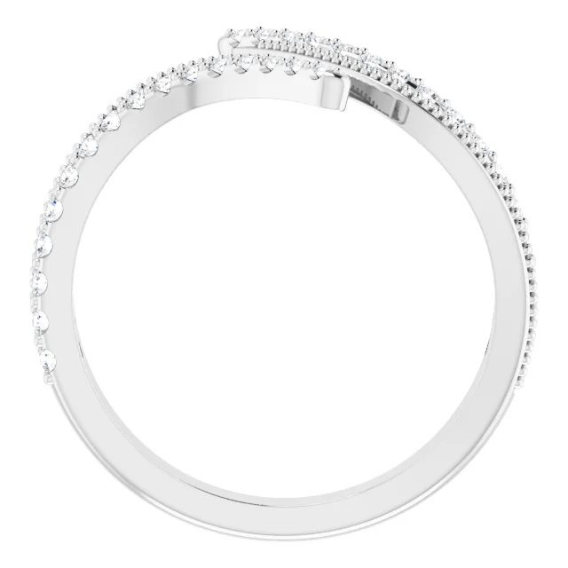 14K White 1/4 CTW Diamond Bypass Ring-