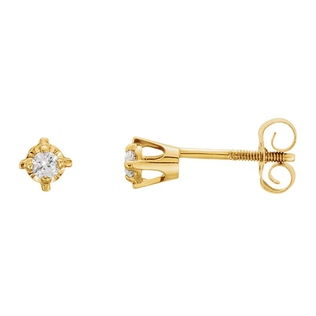 14K Yellow .06 CTW Diamond Earrings-