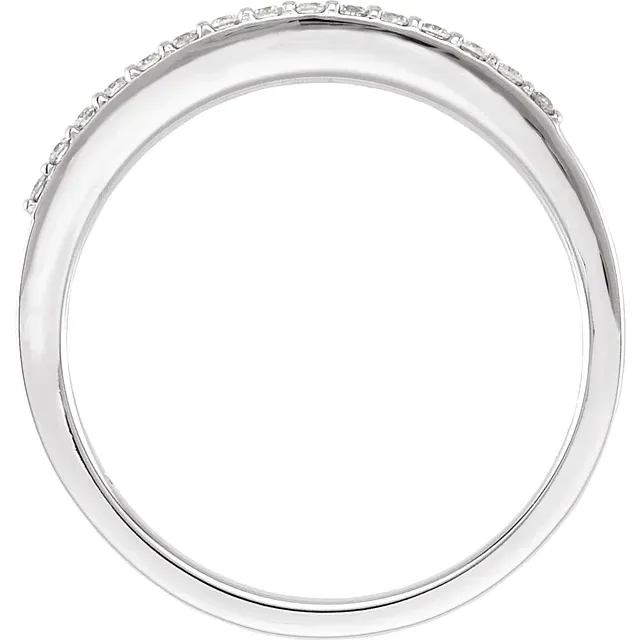 14K White 1/8 CTW Diamond Anniversary Band Size 6-