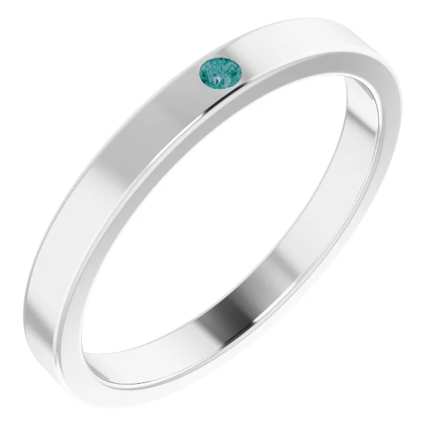 14K White Alexandrite Stackable Family Ring-