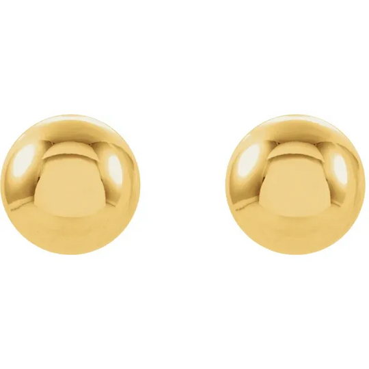14K Yellow 4 mm Ball Stud Piercing Earrings