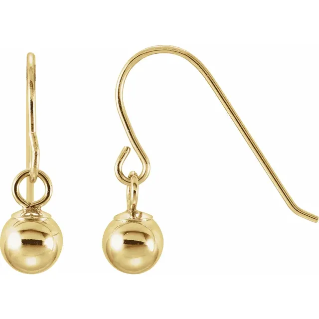 14K Yellow 4 mm Ball Earrings-