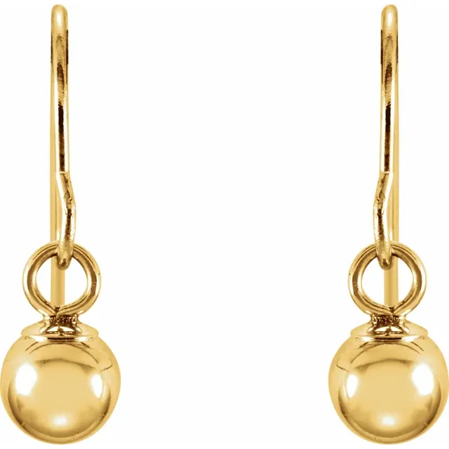 14K Yellow 4 mm Ball Earrings-