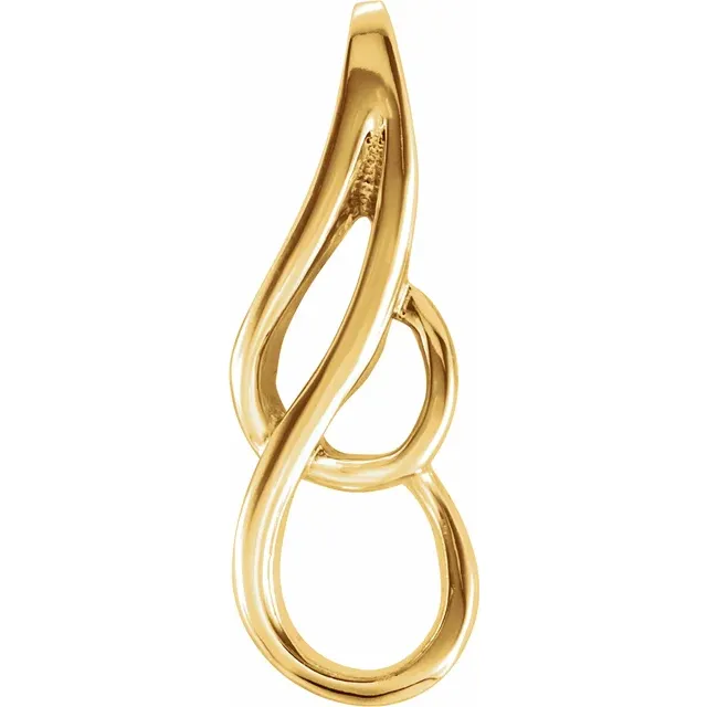 14K Yellow 22x8.5 mm Freeform Pendant-