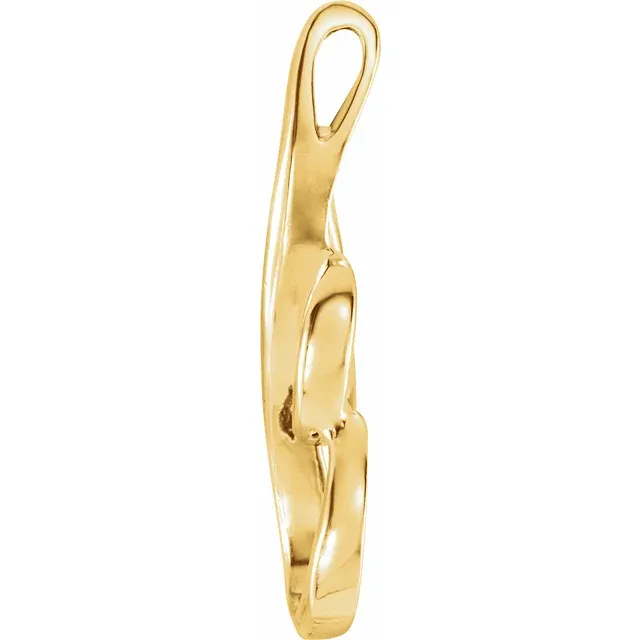 14K Yellow 22x8.5 mm Freeform Pendant-