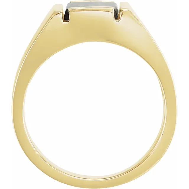 14K Yellow Onyx Bezel-Set Ring-