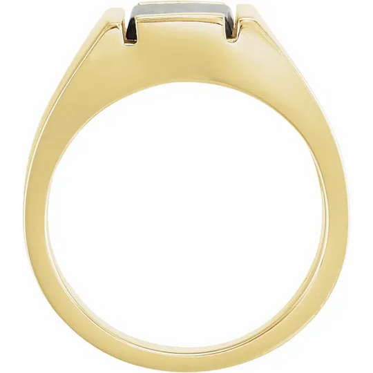 14K Yellow Onyx Bezel-Set Ring