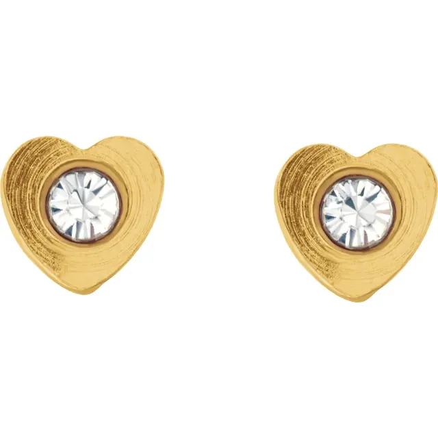 24K Gold-Washed Stainless Steel Imitation Crystal Piercing Earrings-