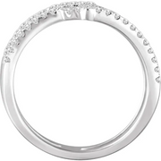 14K White 3/8 CTW Diamond Sideways Cross Ring