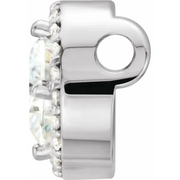 14K White 5 mm Round Forever One™ Moissanite & .6 CTW Diamond 16-18" Necklace