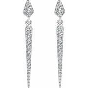 14K White 1/4 CTW Diamond Dangle Earrings