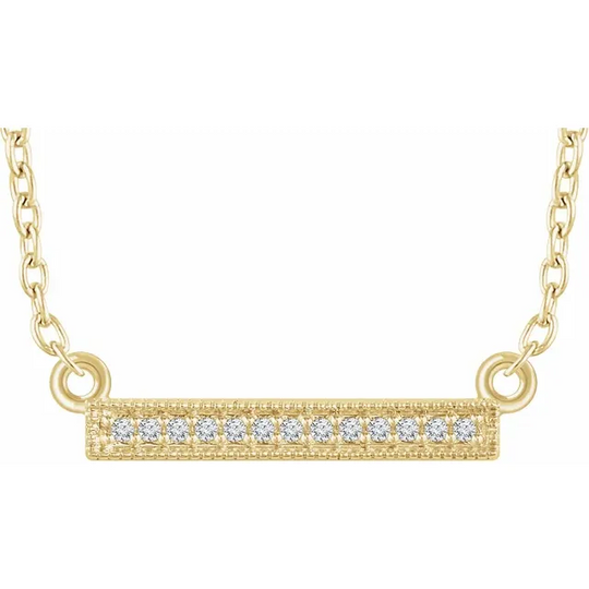 14K Yellow .5 CTW Diamond Bar 16-18" Necklace
