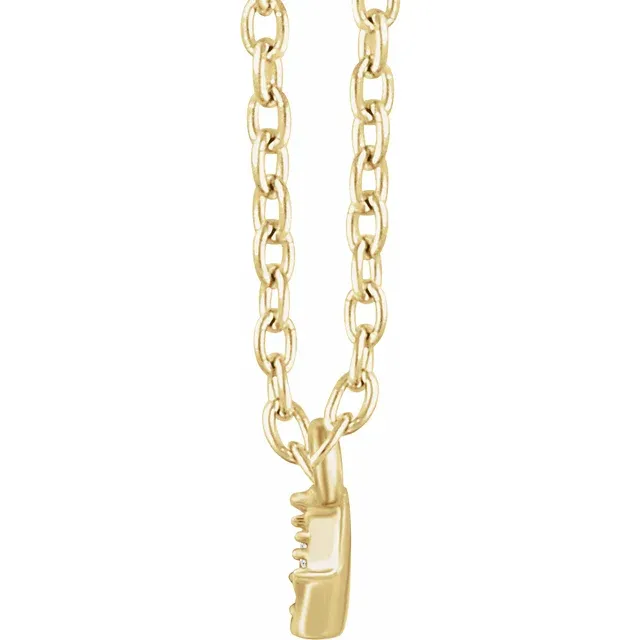 14K Yellow .05 CTW Diamond Bar 16-18" Necklace-