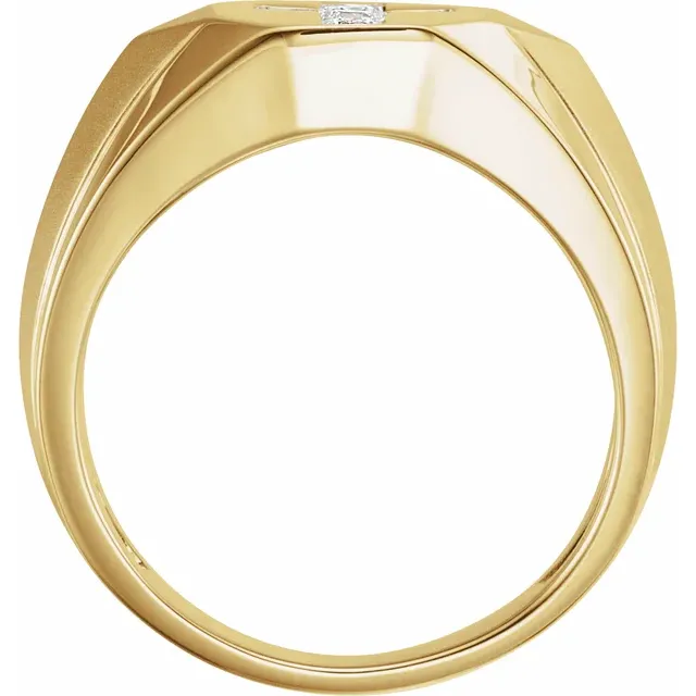 14K Yellow 1/3 CTW Diamond Cross Ring-