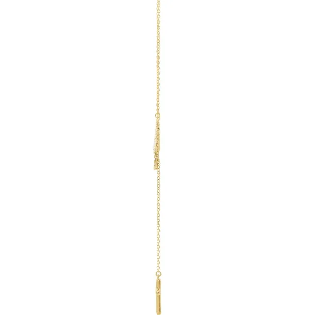 14K Yellow 1/5 CTW Diamond Infinity-Inspired 16-18" Necklace-
