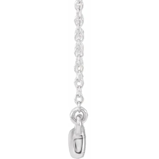 14K White 1/10 CTW Diamond Bar 16-18" Necklace-