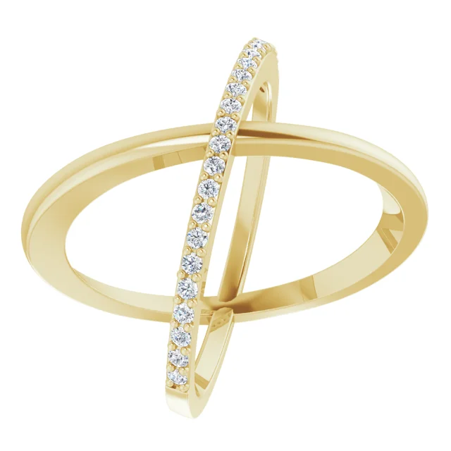 14K Yellow 1/4 CTW Diamond Criss-Cross Ring-