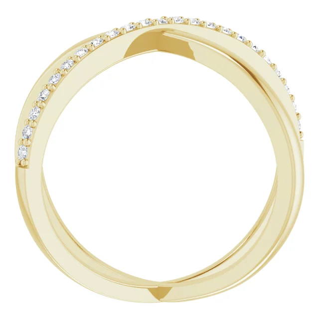14K Yellow 1/4 CTW Diamond Criss-Cross Ring-