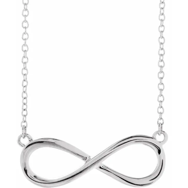 14K White Infinity-Inspired 18" Necklace