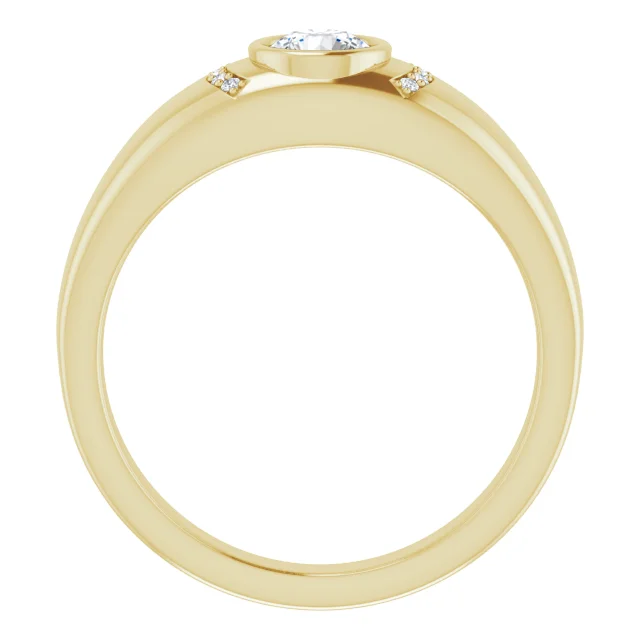 14K Yellow 1/2 CTW Diamond Men's Bezel Ring-11-