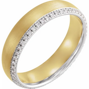 14K White & Rose 6 mm 1/4 CTW Diamond Band Size 11-11.00(aproximate standard size)-